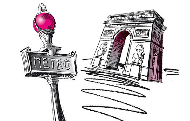 Stadtillustrationen ©Frank Engel für eine Arztpraxis am Flughafen Köln/Bonn Abbildungen: Stadt-Collagen als Raumwegweiser