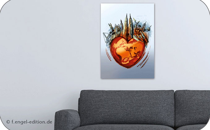 Leinwandbild - Kölsche Herz Leinwandbild von Frank Engel - f.engel-edition.de - auch als Poster