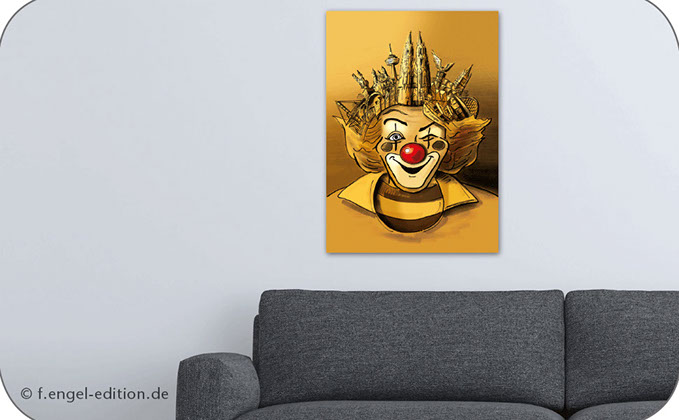 Leinwandbild - Kölsche Kopp - Gold Leinwandbild von Frank Engel - f.engel-edition.de