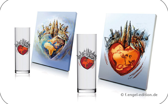 Das Kölle-Herz-Set Kölschglas mit Herz – f.engel-edition by agrippina-design.de