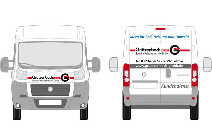 Grützenbach GmbH Sanitär- und Heizungstechnik von Frank Engel - Autobeschriftung Layout