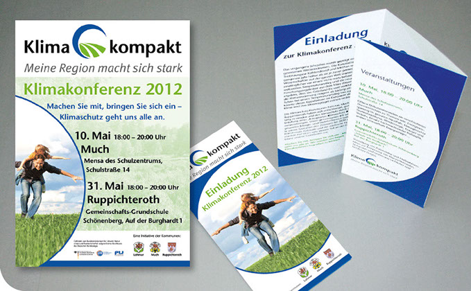 Corporate Design, Logoentwicklung und werbemittel für Klima kompakt von Frank Engel