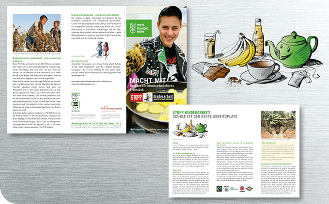 Innenseiten der Broschüren, Illustrationen von Frank Engel