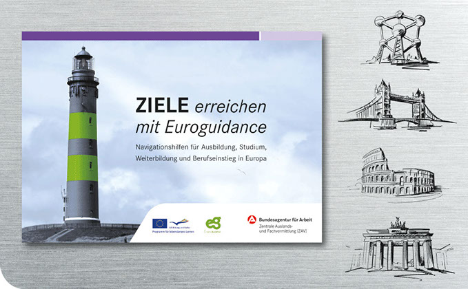 Imagebroschüre für Euroguidance (ZAV), Konzeption, Gestaltung, Illustration Frank Engel